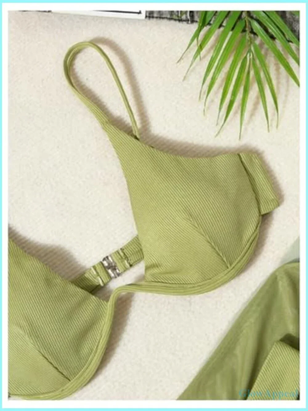 3 Piece Ribbed Cheeky Bikini Set Underwire Triangle High Waist with Cover Up